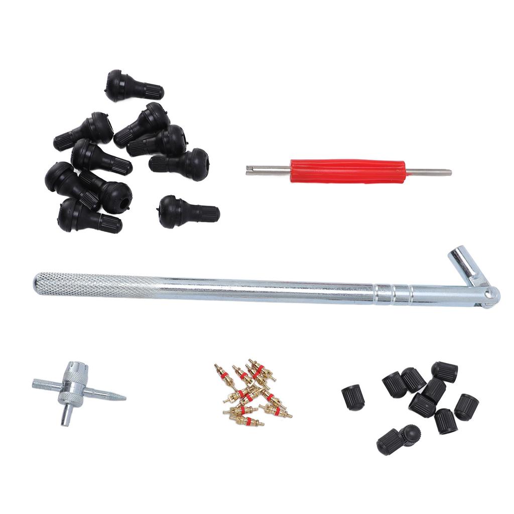 Valve Core Remover Installer Tool Multifunctional Stainless Steel Quick Change Tire Valve Tool Kit for Cars Motorcycles