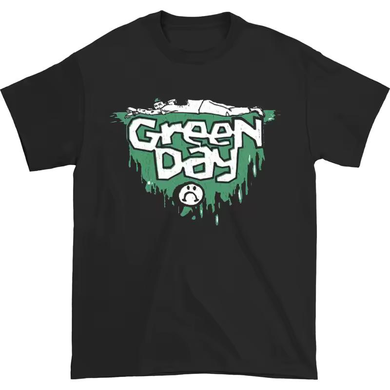 Green Day Band Illustration Fun Music Album Casual T-Shirt Luxury Band Brand for Men and Women Top 2026 New