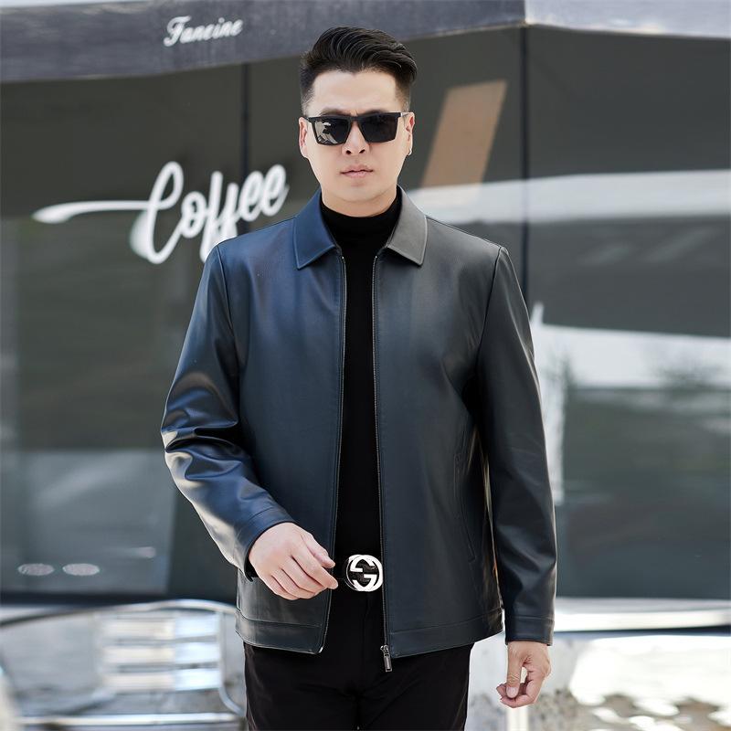 Куртка из натуральной кожи, осеннее и зимнее пальто, повседневная мужская овчина высокого класса плюс бархат, потертая кожа, трендовая одежда