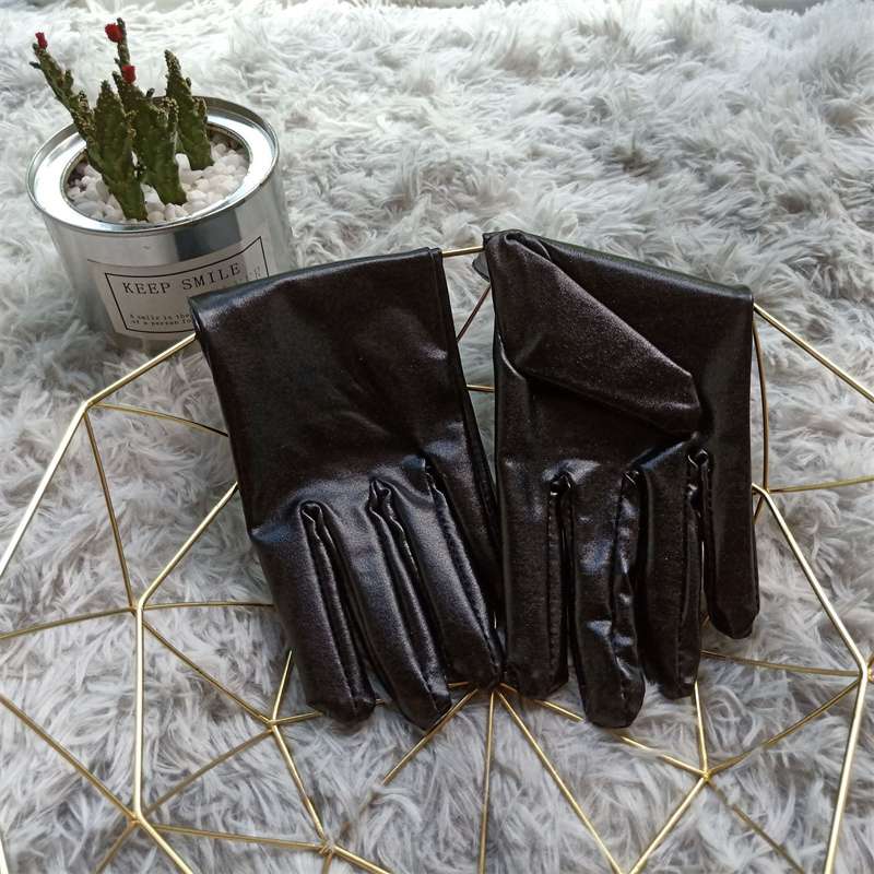 Серебряные эластичные перчатки из лакированной кожи, тонкие золотые танцевальные перчатки для выступлений, флуоресцентные сценические перчатки из спандекса для выступлений для взрослых