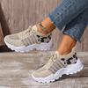 2025 Women's Mesh Knitted Sneakers Summer Designer Breathable Increased Casual Sneakers Lightweight Woman Platform Walking Shoes