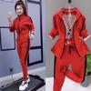 Women's Spring Autumn Fashion Casual Suit  Korean Sportswear Slim Long Sleeve Coats Tops and Pants 2 Two Piece Set for Women