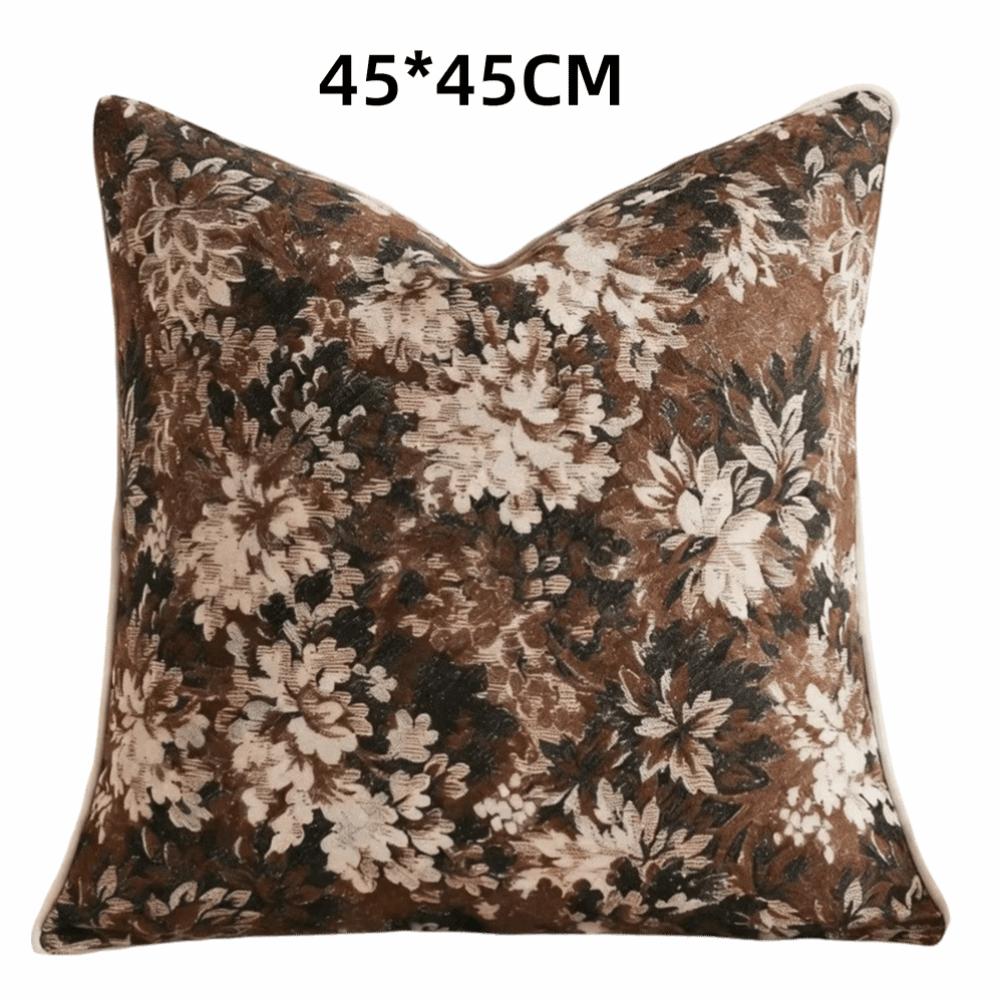 Yarn-Dyed Floral Throw Pillowcase Chenille Fabric Accent Couch Pillow  Sofa Cushion Cover