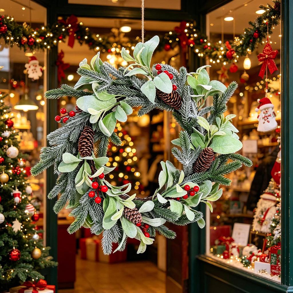Christmas Pine Cone Wreath Door Hanger: Festive Hanging Decoration