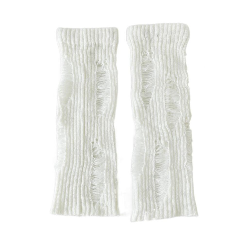 Pile Up Knitted Broken Hole Socks Subculture Mid Tube Socks Elastic Leg Warmers Women Winter