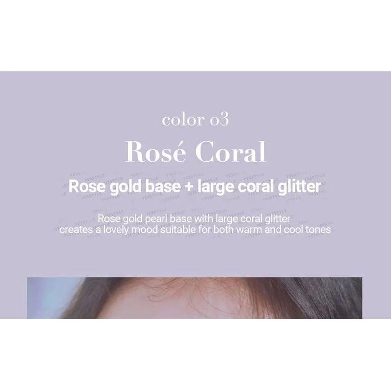 Peach C - Champagne Eye Glitter #03 Rose Coral Bundle Set