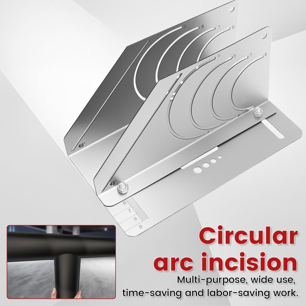 Angle & Arc Marking Tool Adjustable Linear Arc Dual-Purpose Scriber Pipe Cutting Measuring Tool for Metalworking Cutting Guide