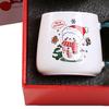 Christmas Gift Mug with Lid Spoon Santa Claus Reindeer Ceramic Cup Keeps Drinks Warm 400ml Souvenir Coffee Cup Gift for Coffee Lovers