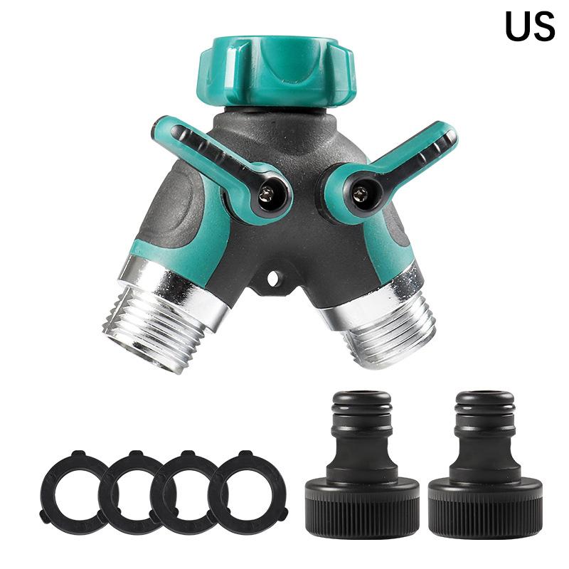 1 Pc EU/US 3/4 Inch 2 Way Garden Hose Splitter Garden Tap Y-Type Watering Connector Distributor For Outdoor Garden Faucet