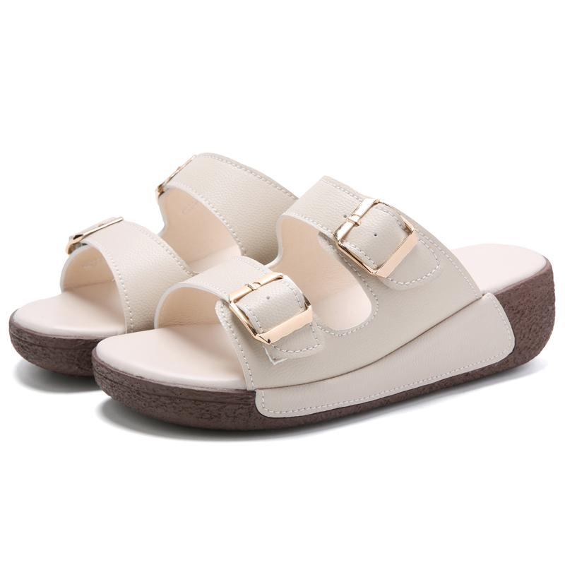 Women's Slippers Classic Thick Bottom Anti Slip Double Buckle Comfortable 2024 Unisex Fashion Slippers Big Size 35-44