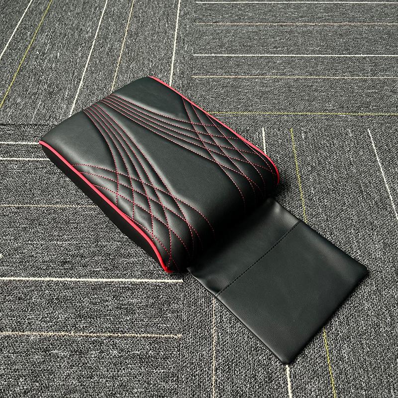 SEAMETAL Подушка подлокотника из ПУ кожи, защитная накладка на подлокотник, универсальная подушка для подлокотника центральной консоли автомобиля, сиденье-бокс с сумкой для хранения, стайлинг автомобиля