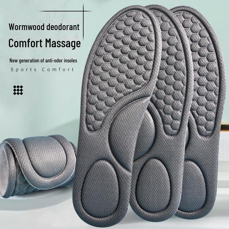 High-Elastic Cushioned Insoles: Soft, Breathable, Sweat-Absorbing, and Deodorizing - Ideal for Sports and Military Training.