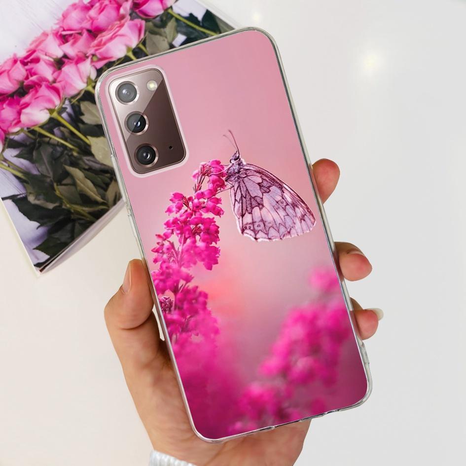 Чехол для Samsung Note 20 5G SM-N981B Популярный Цветок Тонкий Мягкий Силиконовый Чехол для Телефона для Samsung Galaxy Note20 Ultra 5G Funda Capa