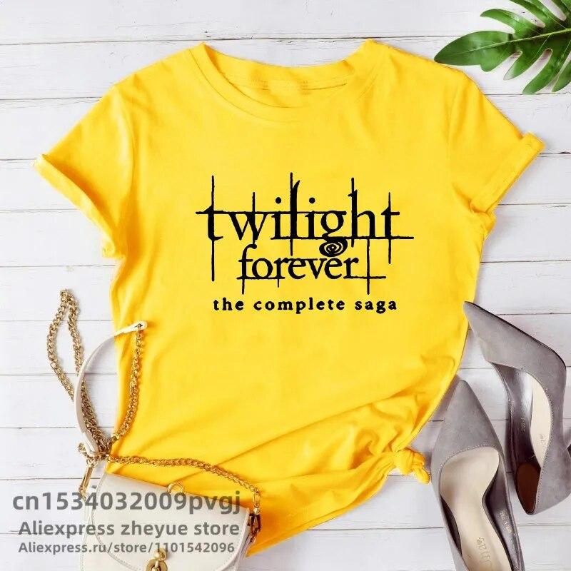 Twilight Forever The Complete Saga T Shirts Women Summer Movies Kristen Stewart Robert Pattinson Tee Shirt Short Sleeve Unisex