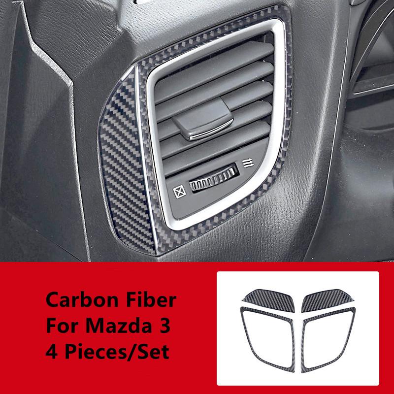 Углеродное волокно автомобильная дверь, панель переключения передач, центральное управление, декоративная крышка, наклейки для салона автомобиля Mazda 3 Axela