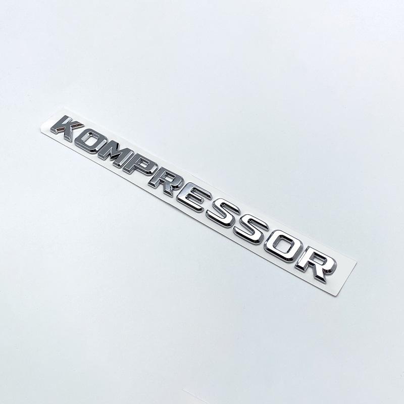 xnapd1 ABS Chrome Black Letters Kompressor Emblem Car Side Trunk Nameplate Badge Logo Stickers For CLK SLK SL CLS ML Series