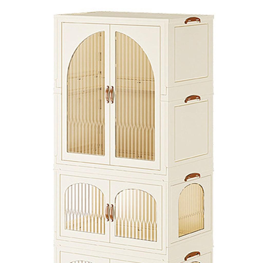 Одежный шкаф для одежды Пластиковый складной монтаж Бесплатная короткая арка для шкафа Дизайн Прозрачный шкаф