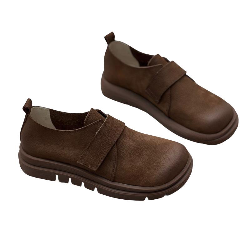 Модные лоферы GKTINOO из натуральной кожи на мягкой подошве 2025 Осень Новые Ретро Повседневные Ручной работы Женские Туфли на плоской подошве