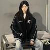 Korean Vintage Star Graphic Print Sweatshirts Women Harajuku Streetwear Zip Up Hoodies Y2k Grunge Casual Tops Female