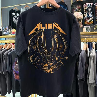 Футболка в ретро-винтажном стиле по фильму «Чужой» с высококачественным графическим принтом DTG