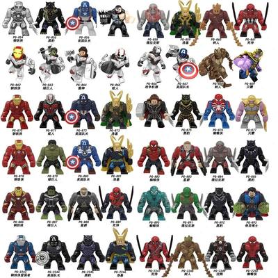 Рисунок действия: Мини-фигурка из блоков Marvel Серия Супергерои Железный Человек Человек-паук Комбинированный блок Детская развивающая игрушка-пазл Подарок