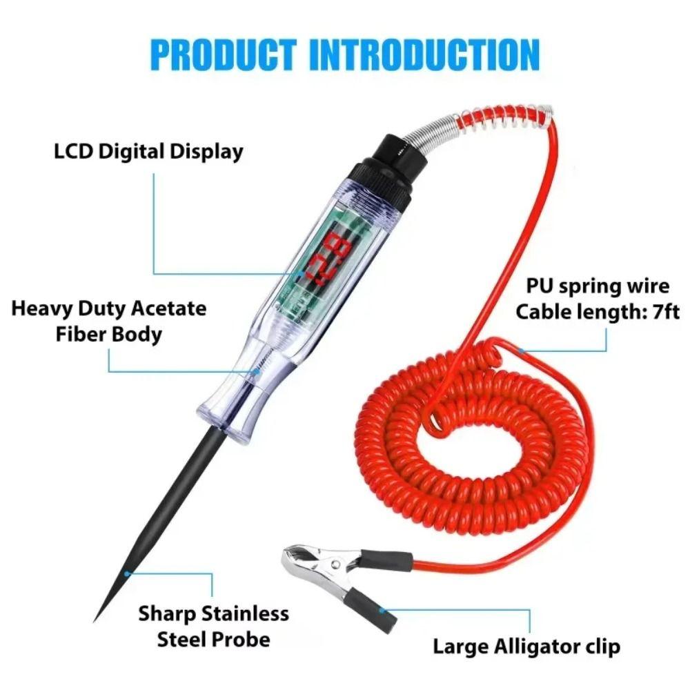 Digital Display Car Diagnostic Probe Test Pen Light Bulb Electric Measuring Pen DC Car Scanner