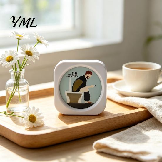 Practical Stress Reduction Timer 5 Minute Toilet Sand Timer, Funny Bathroom Hourglass with Pooping Man Kitchen Short Term Graphic, Visual Clock
