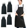 PRISM UNIFORM (Set of 5) Back Cross Apron, X-Shaped, Black, Solid Color, Unisex, 100% Polyester, Black, Chest Guard Style