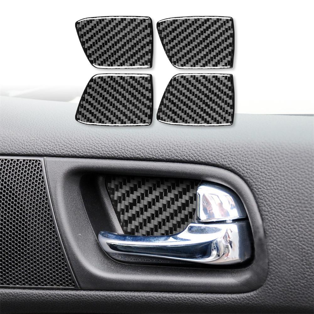 4Pcs Real Carbon Fiber Inner Door Handle Bowl Cover Trim For 07-13 Infiniti G37