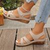 Fashion Casual Peep Toe Platform Wedges Women Sandals Hollow Out Leather Cross  Hook & Loop Beach Shoes Size 36-43