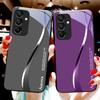 Двухцветные полосы для Samsung Galaxy A15 5G 54 4G 51 50 24 35 90 71 12 51 53 52S 80 22 34 Черный чехол для телефона из закаленного стекла