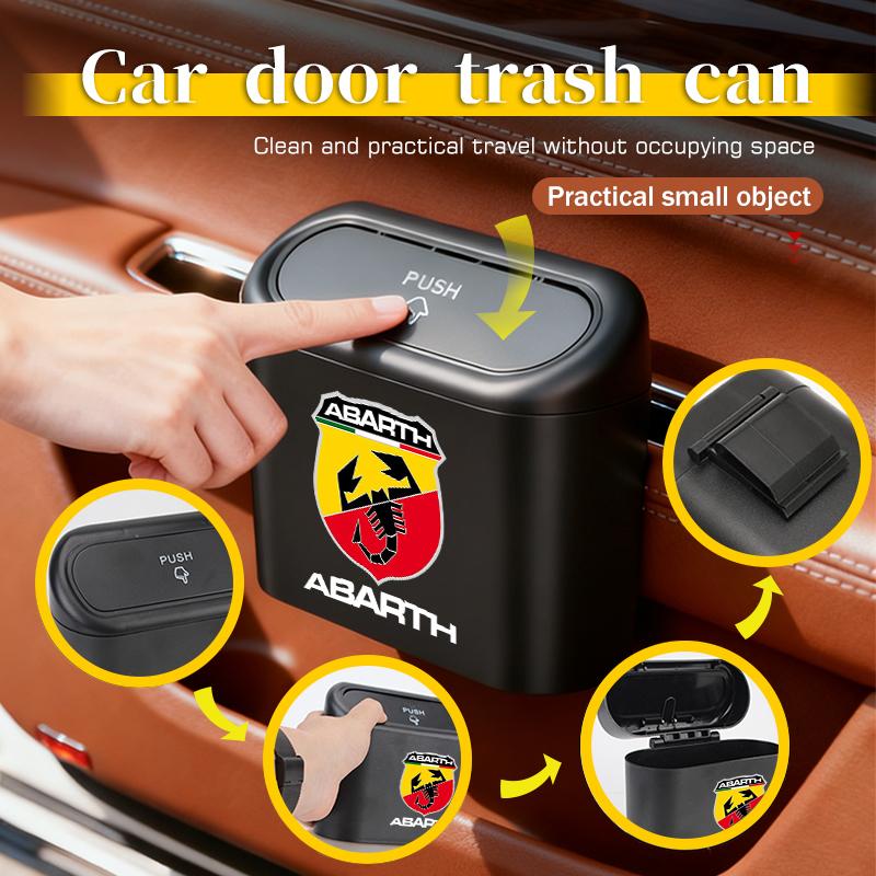 Car Logo Trash Can Hanging Storage Bin Auto Accessories For Abarth FIAT 500 FR Stilo Doblo Tipo Lancia Musa Grande bqtv1