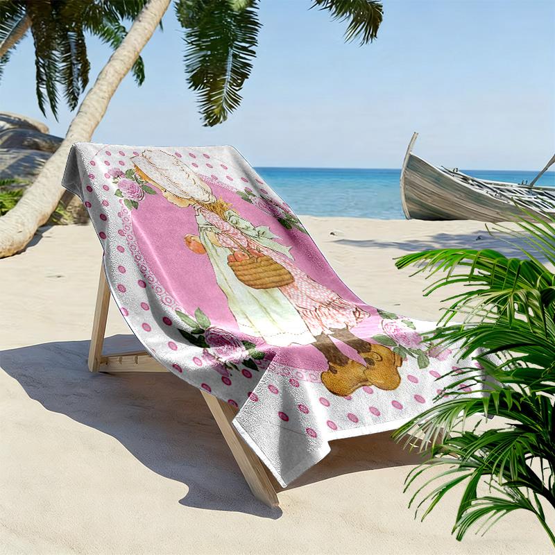 SaraKey Print Beach Towel, Large Soft Quick Dry Towel for Beach Camping Swimming