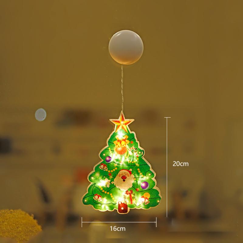 Светодиодные подвесные светильники с присоской Снеговик Санта-Клауса в форме лампы для витрины рождественской вечеринки