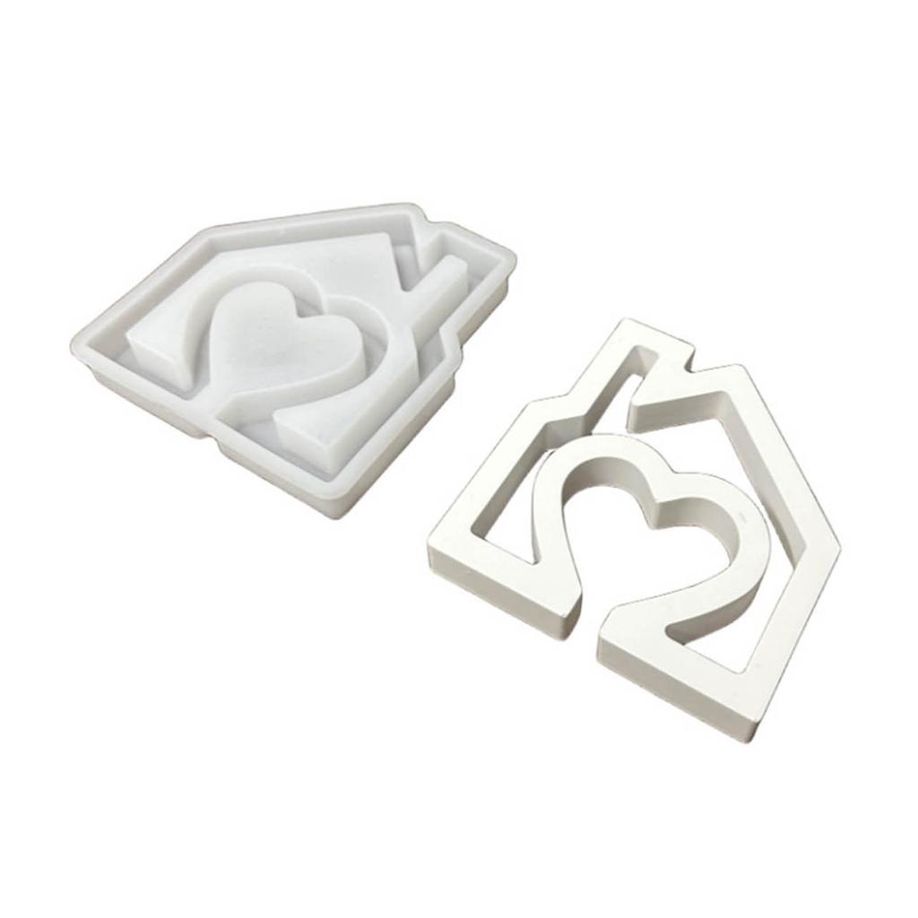 House Shape Silicone Molds Heart House Candle Mold Scented Candle Molds Handmade Soap Molds DIY Candle Making Supplies