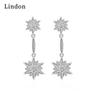 Lindon Women's Zircon Copper Alloy Earrings - Wedding Party Gift Pendant Earrings