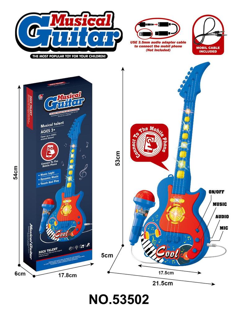 Детский игрушечный микрофон для караоке с 5 огоньками - Крутой музыкальный плеер для мальчиков и девочек