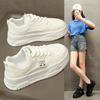 Модные простые женские кроссовки на платформе, модные удобные кроссовки на шнуровке, маленькие белые туфли, студенческие кеды, нескользящая вулканизированная обувь