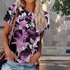 Женская летняя футболка с красивым цветочным принтом в стиле ретро, футболки с коротким рукавом, повседневные топы с принтом