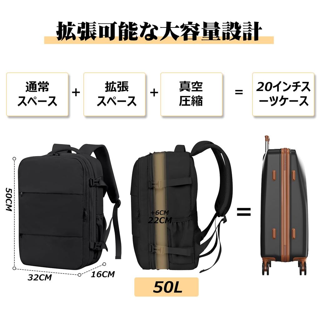 Рюкзак с вакуумной компрессией TPAID, Расширяемый, Вместимость 50 л, с электрическим насосом, Дорожный рюкзак, Большой вместимости, Подходит для 17-дюймовых ноутбуков, Водонепроницаемый,