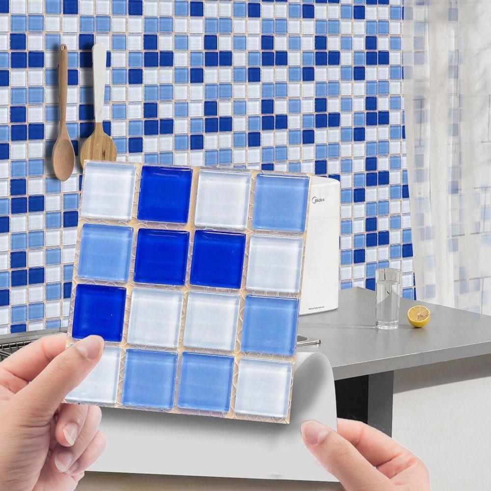 10 шт. Декоративные самоклеящиеся плиточные наклейки DIY Съемная мозаичная наклейка ПВХ 3D-эффект Наклейка на стену Декор для кухни и ванной