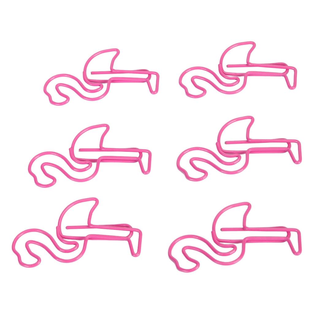 100pcs Paper Clips Prevent Slip Cute Flamingo Shaped Small Bookmark Paperclips for Paper Document Pink