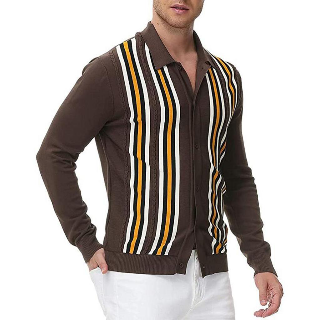 Spring And Men's Long Sleeve Sweater Striped Business Sweater