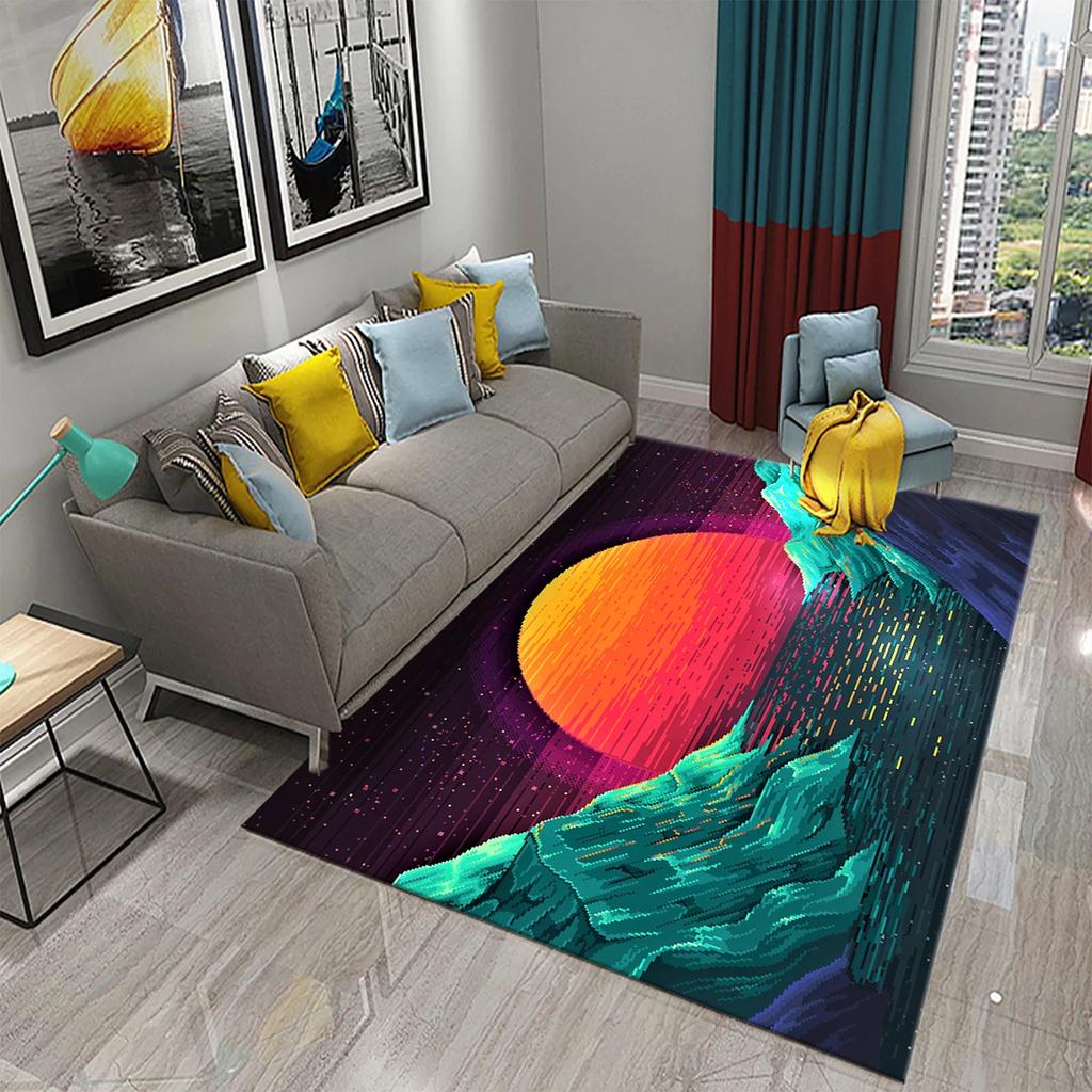 Фиолетовый ковер Современный ковер Искусство Принтованный Прямоугольный Ковер для Взрослых Коврики для Йоги Гостиная Спальня Плоский Коврик Декоративный Дверной Коврик