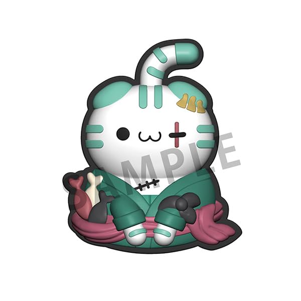 MEGA CAT PROJECT One Piece Nyampis Pickable Nyampis 35mm PVC Rubber Mascot with Rotating Clip Nyan! Nyan! (BOX) Approx. Semi-3D