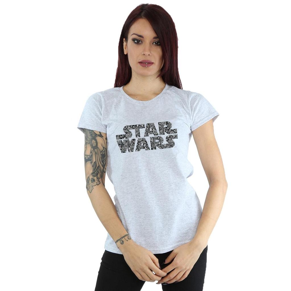 Star Wars Womens/Ladies Paisley Logo Cotton T-Shirt