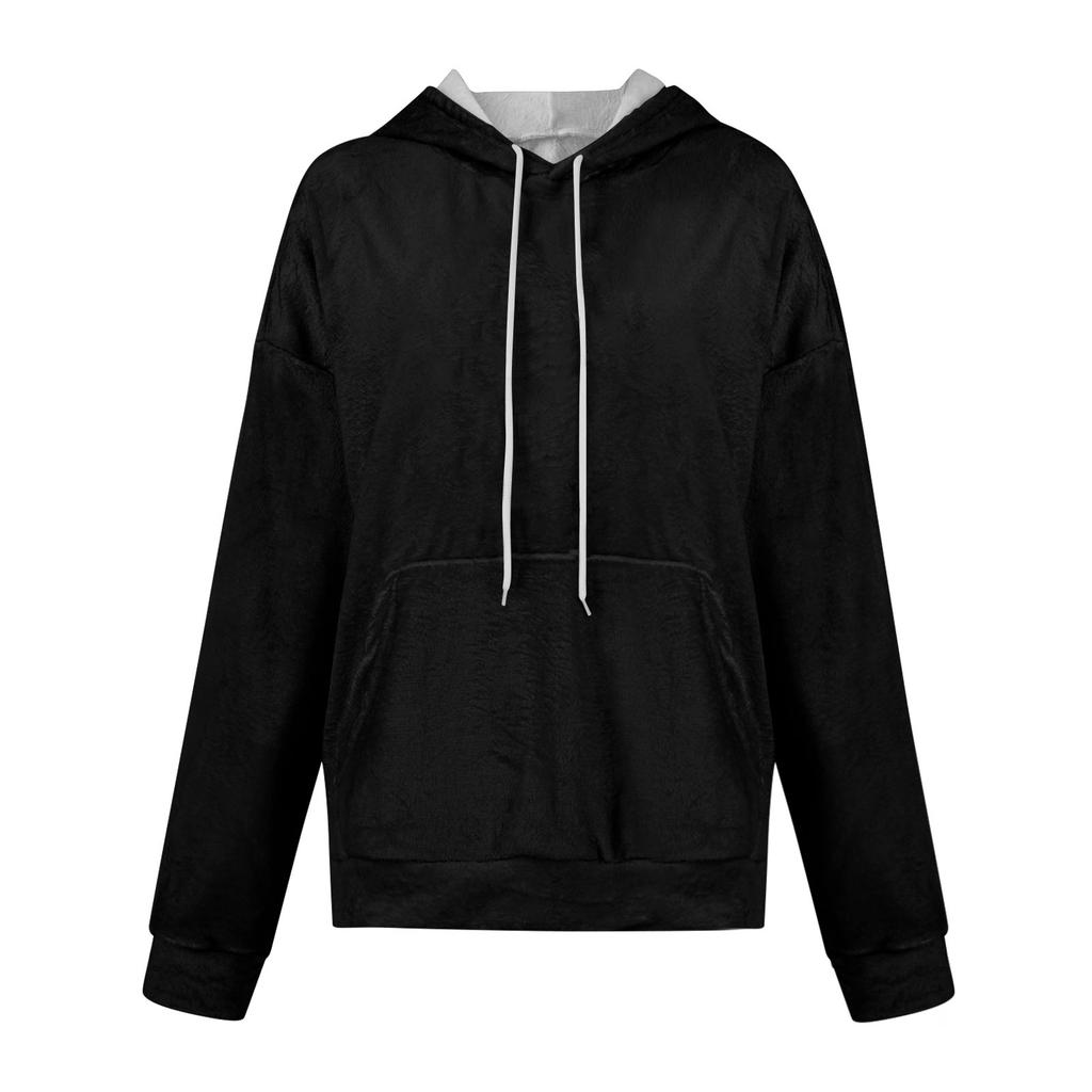 Толстовки для женщин оверсайз зимние плюшевые милые свитшоты пуловер модная осенне-зимняя одежда