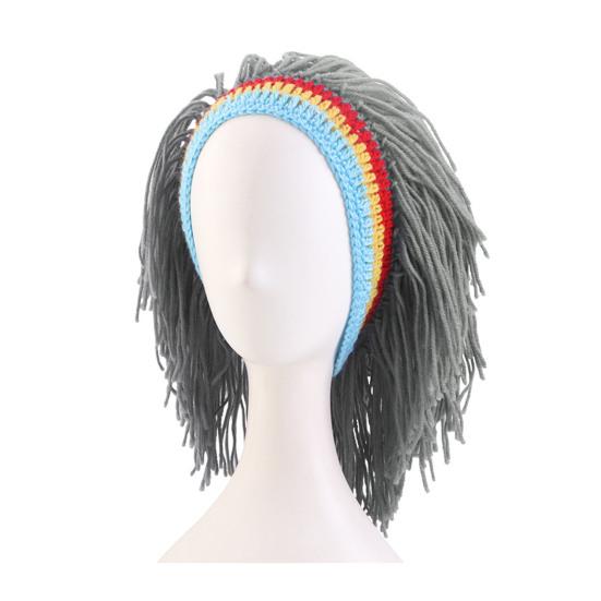 Wig Hat Elasticity Knitted Wool Hand-Crocheted Funny Hat Dreadlocks Design