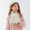 Elegant Shawl Faux Rabbit Fur Plush Neckerchief Wrap Neck Warmer Solid Color Cross Scarf