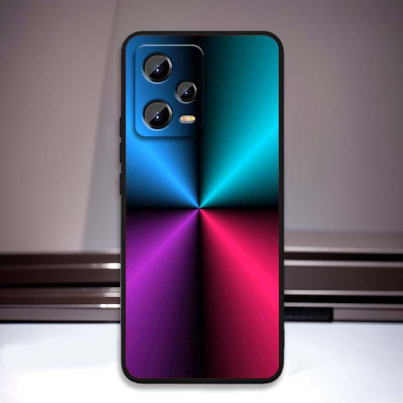 Арт цветной светящийся узор Чехол для телефона Для Xiaomi Redmi Note 15 14 13 12 12S 11E 11 11S Pro Plus 4G 5G Черный Мягкий ТПУ